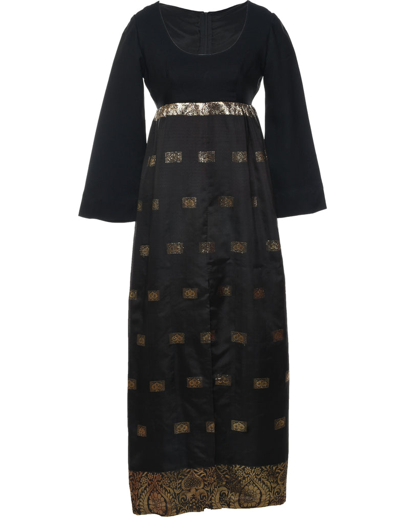 1970s Jacquard  Maxi Dress - S