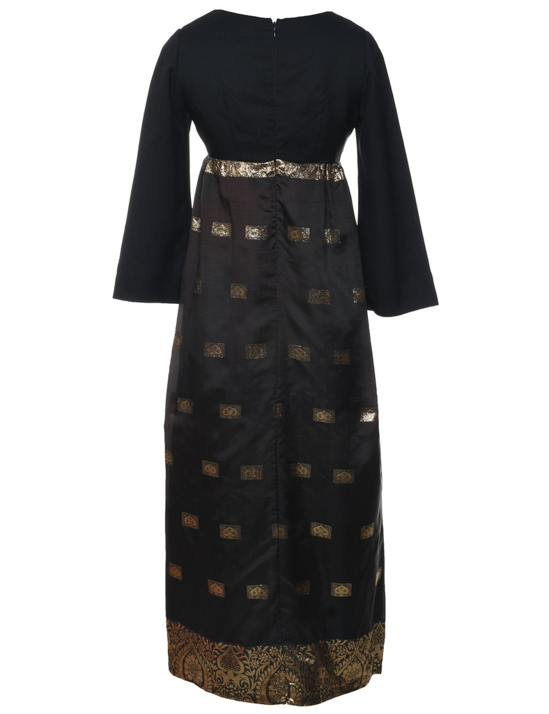 1970s Jacquard  Maxi Dress - S
