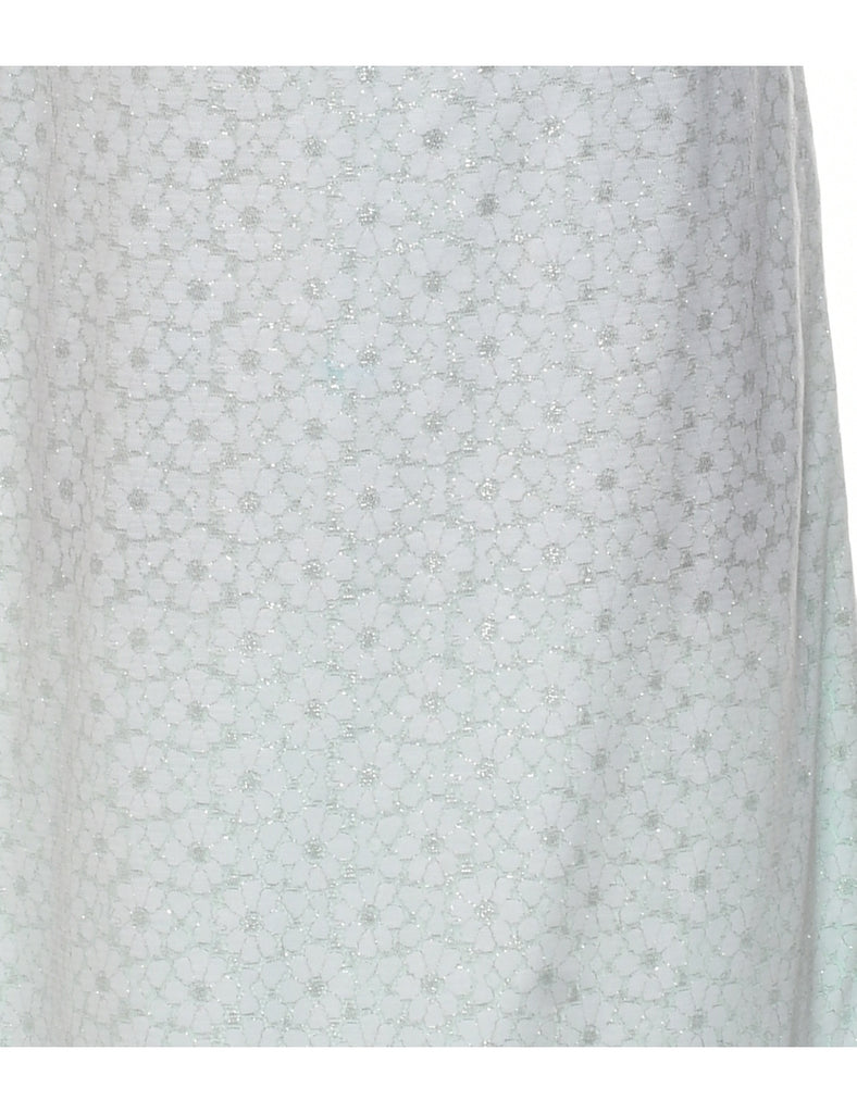 1970s Lurex Thread Pattern Maxi Dress - M