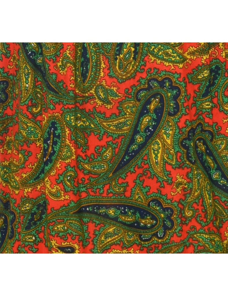 1970s Paisley Print Maxi Dress - S