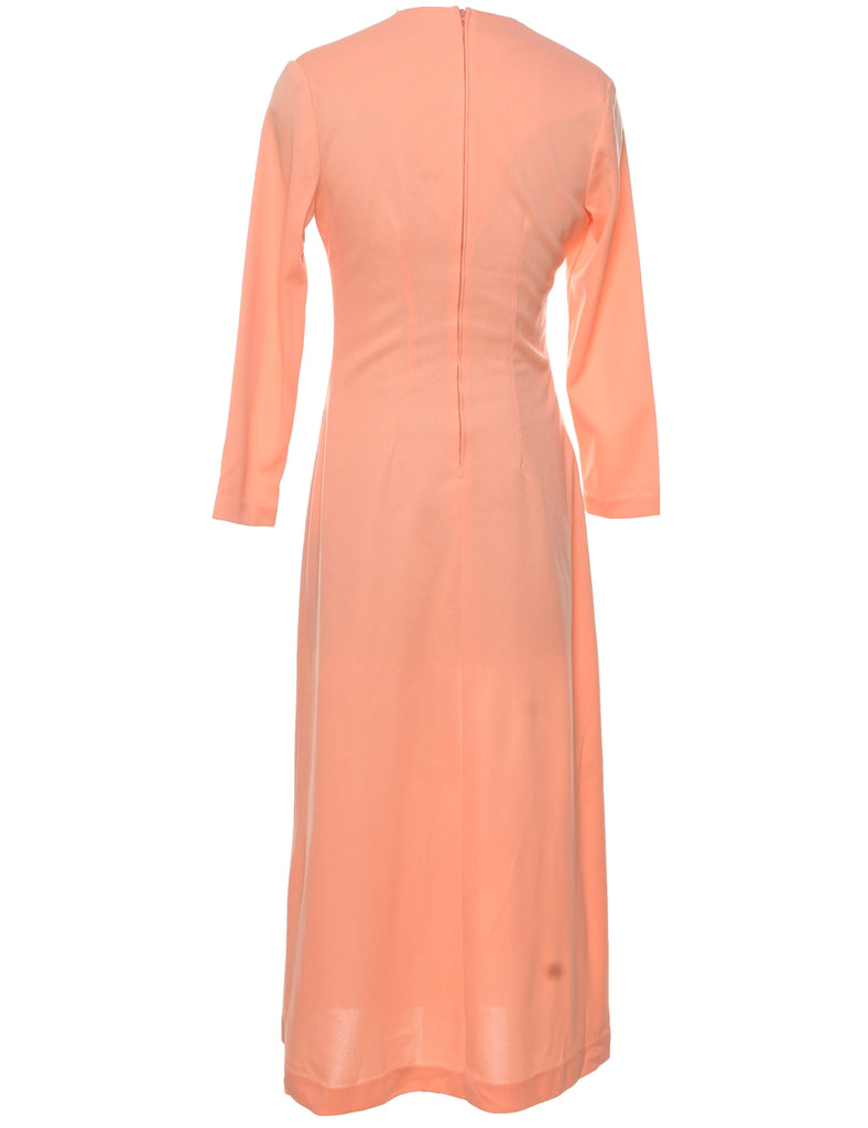 1970s Peach Maxi Dress - M