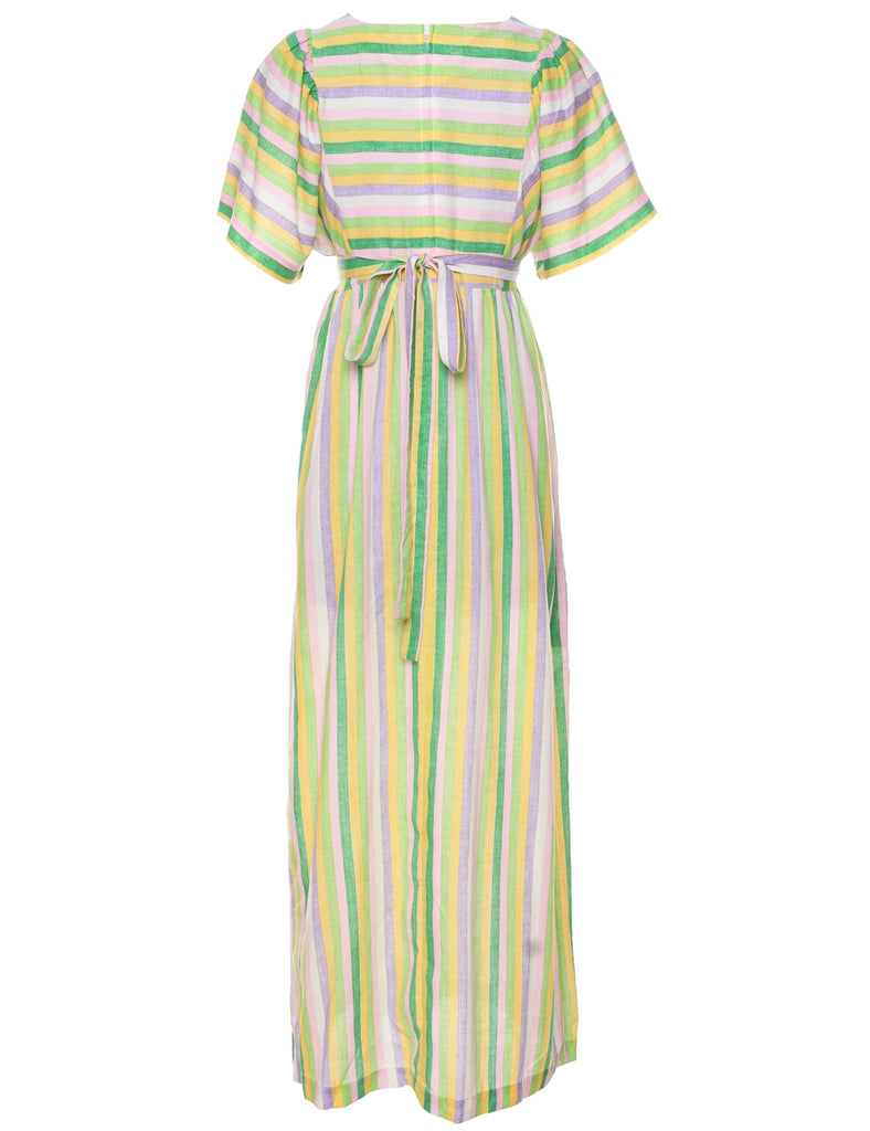 1970s Striped Maxi Dress - S