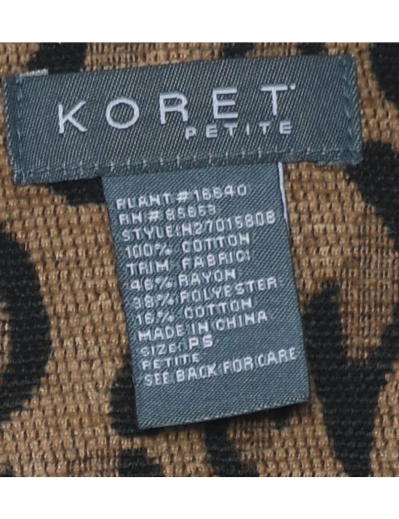 1990s Animal Print Denim Jacket - L