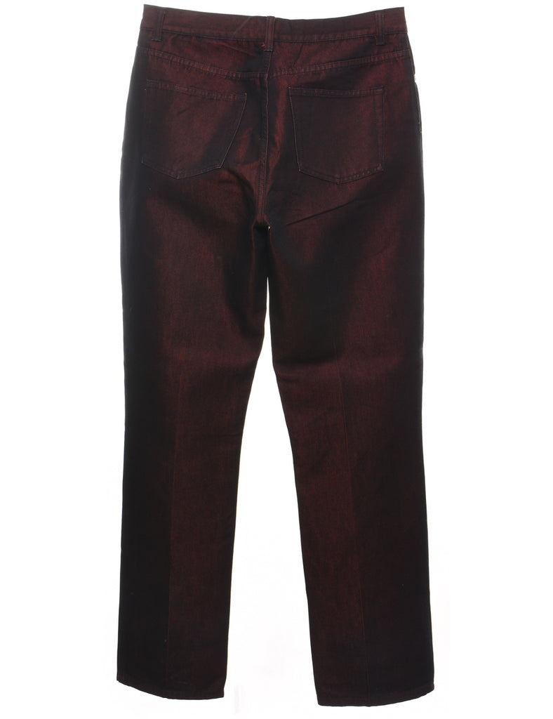 1990s Maroon & Black Tapered Jeans - W32 L33