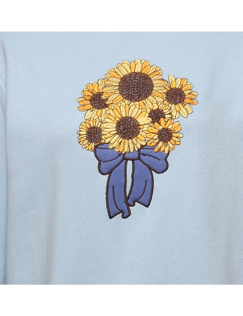 1990s Sunflower Design Sweatshirt - S