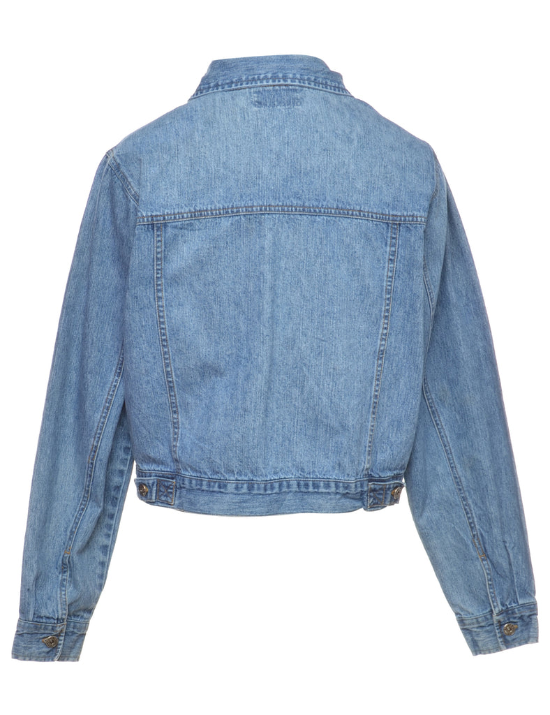 2000s Zip Front Denim Jacket - M