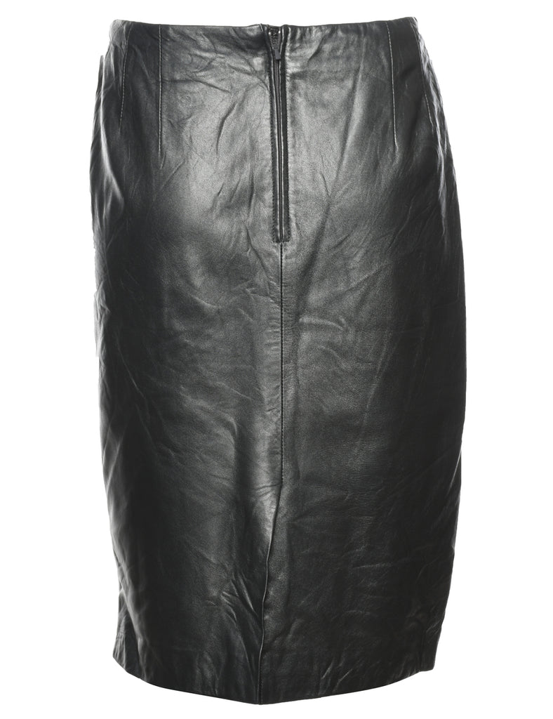 A-Line Leather Skirt - L