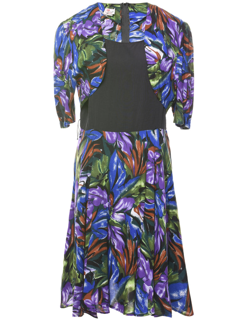 Abstract Pattern Dress - L