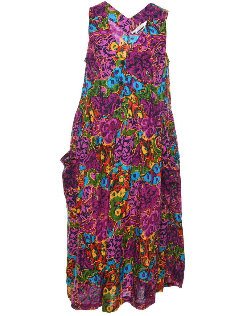 Abstract Pattern Dress - L