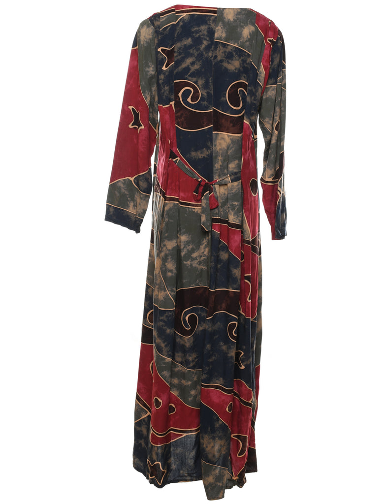 Abstract Pattern Dress - L