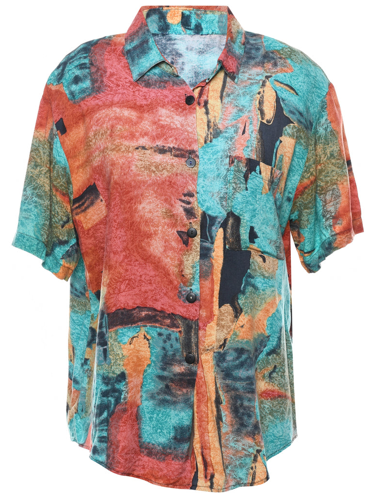 Abstract Print Blouse - L
