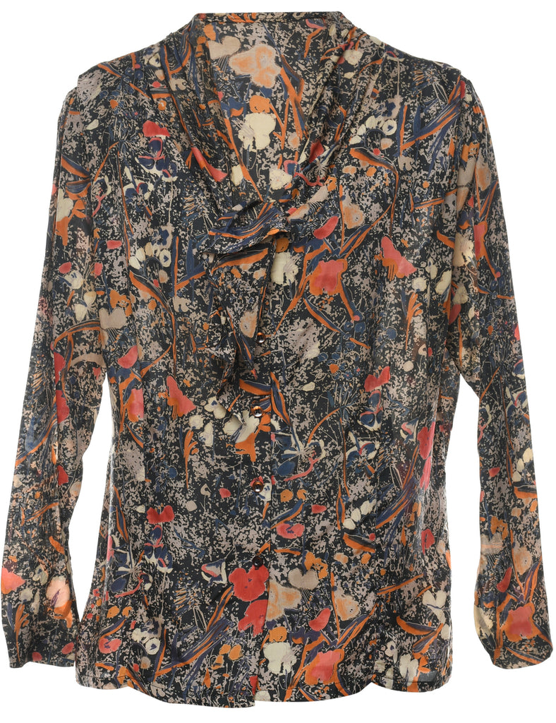 Abstract Print Blouse - L