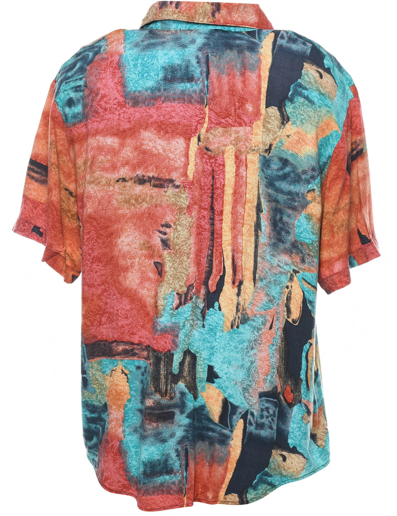 Abstract Print Blouse - L