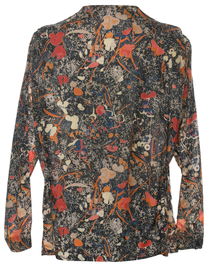 Abstract Print Blouse - L