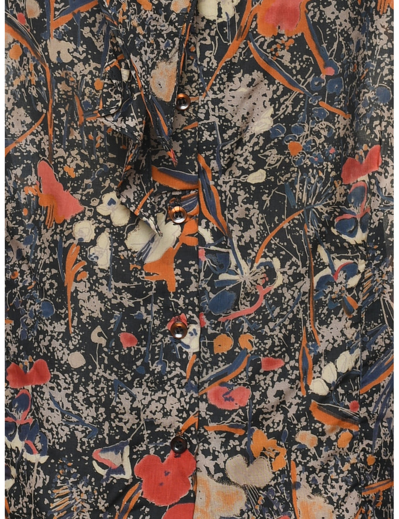 Abstract Print Blouse - L