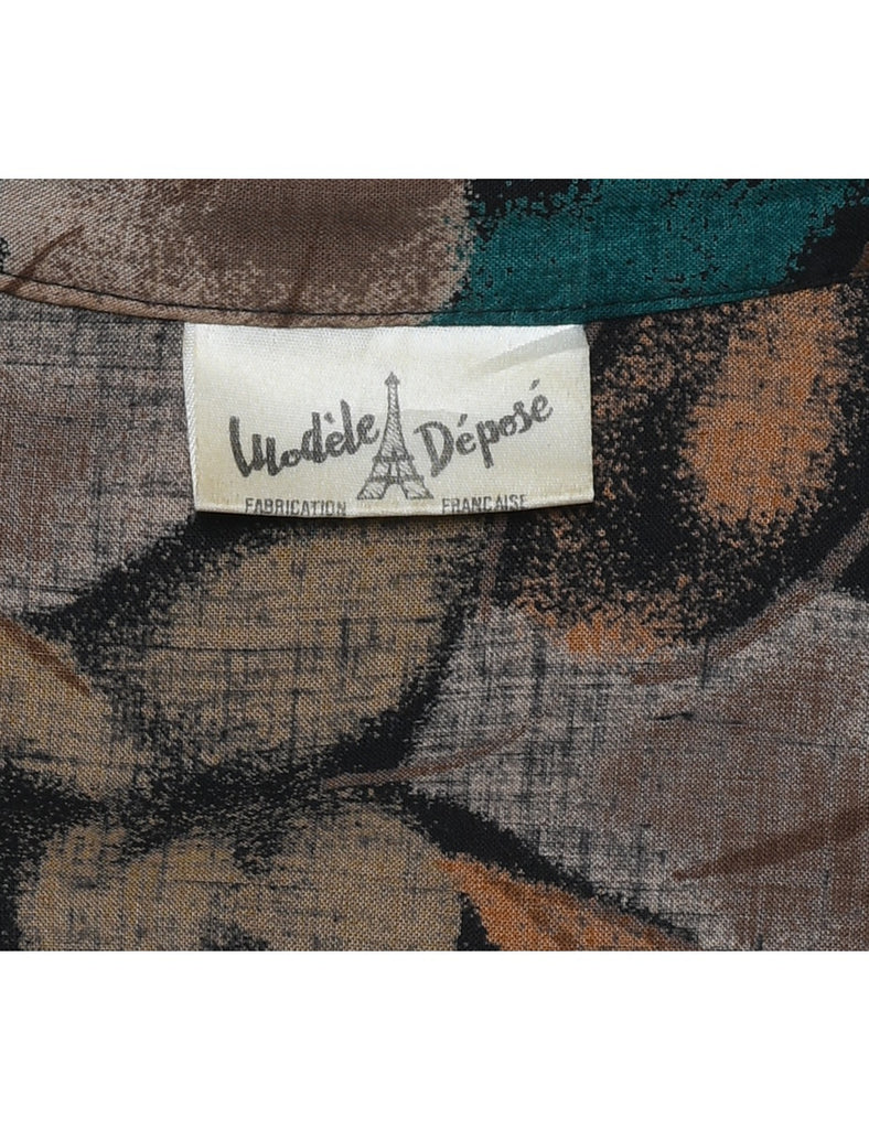 Abstract Print Blouse - L