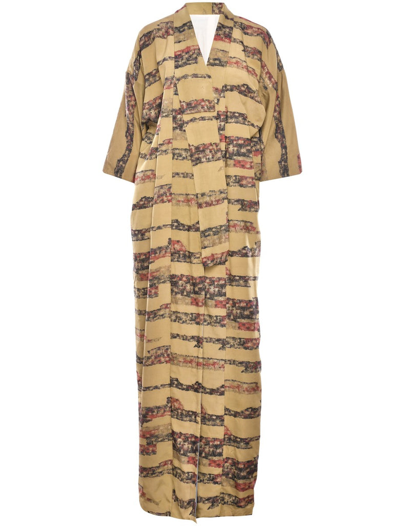 Abstract Print Full Length Kimono - L