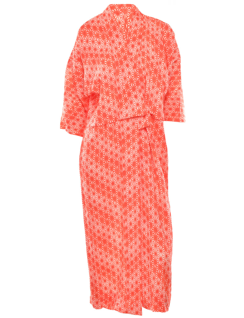 Abstract Print Full Length Kimono - L