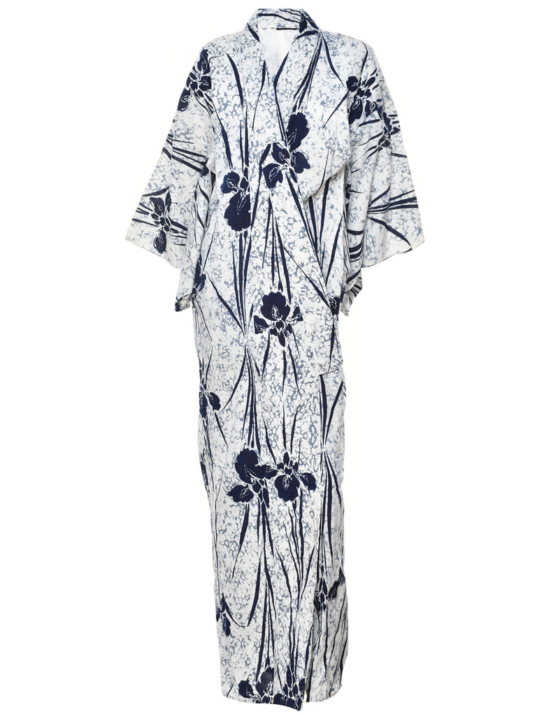 Abstract Print Full Length Kimono - XL