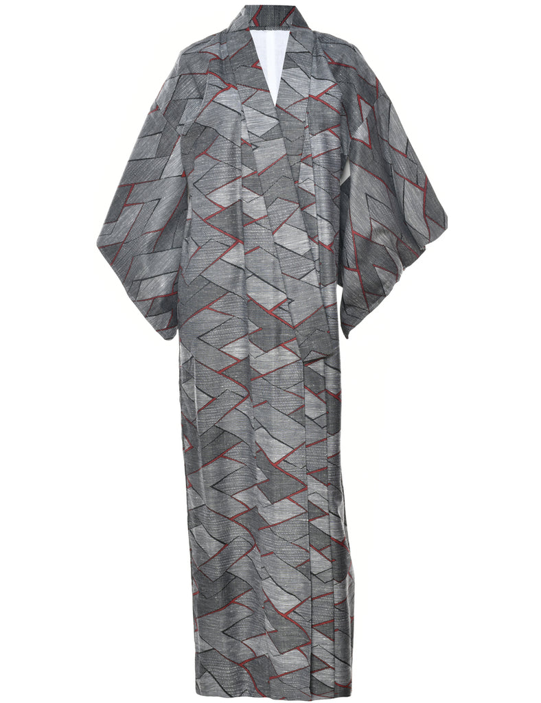 Abstract Print Full Length Kimono - XXL