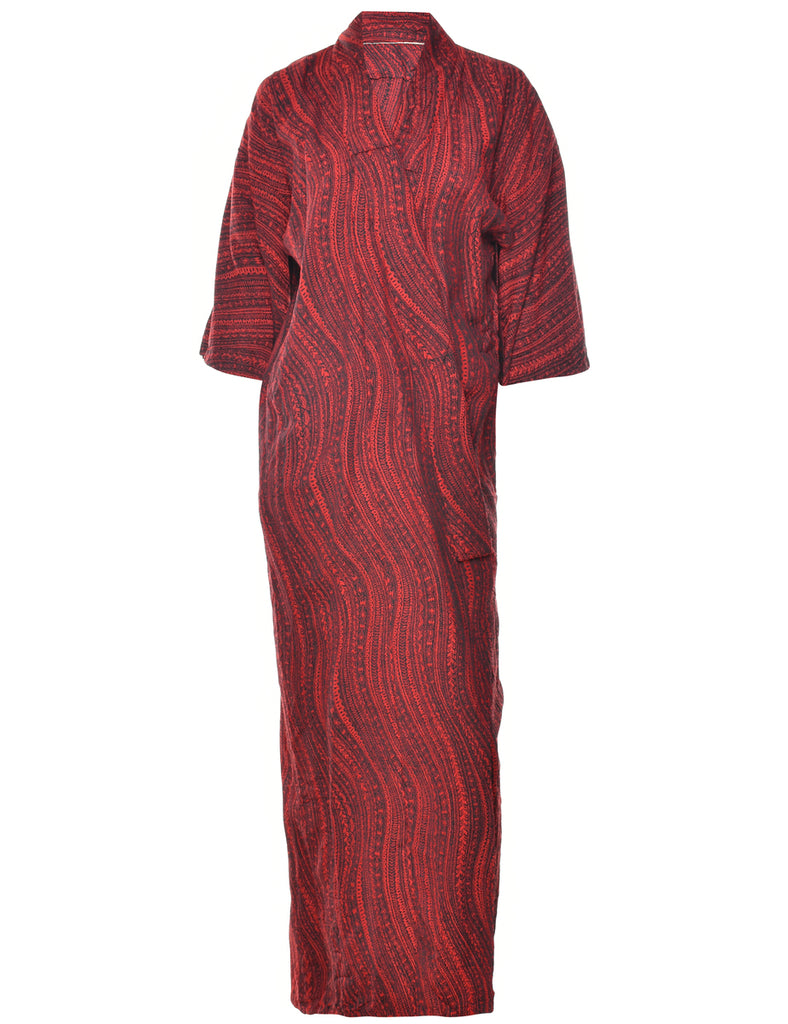 Abstract Print Full Length Kimono - L