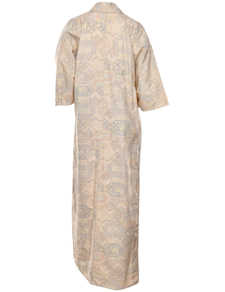 Abstract Print Full Length Kimono - L