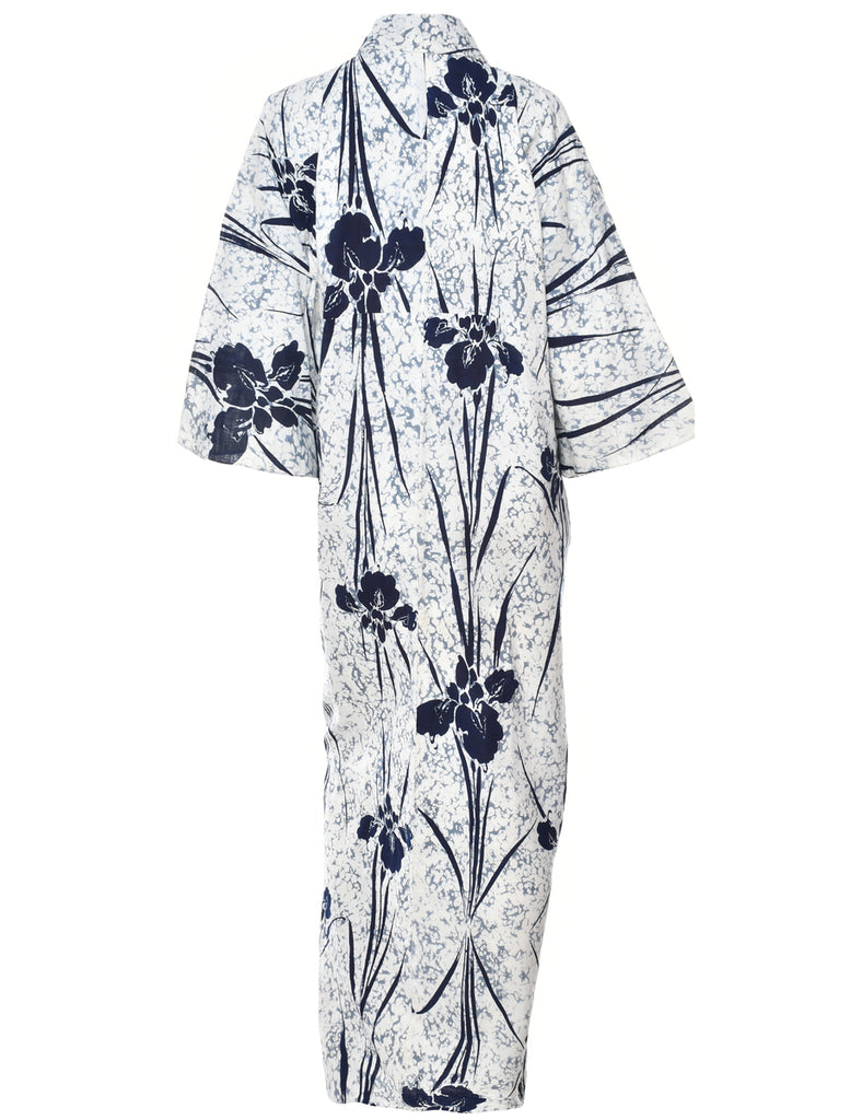 Abstract Print Full Length Kimono - XL