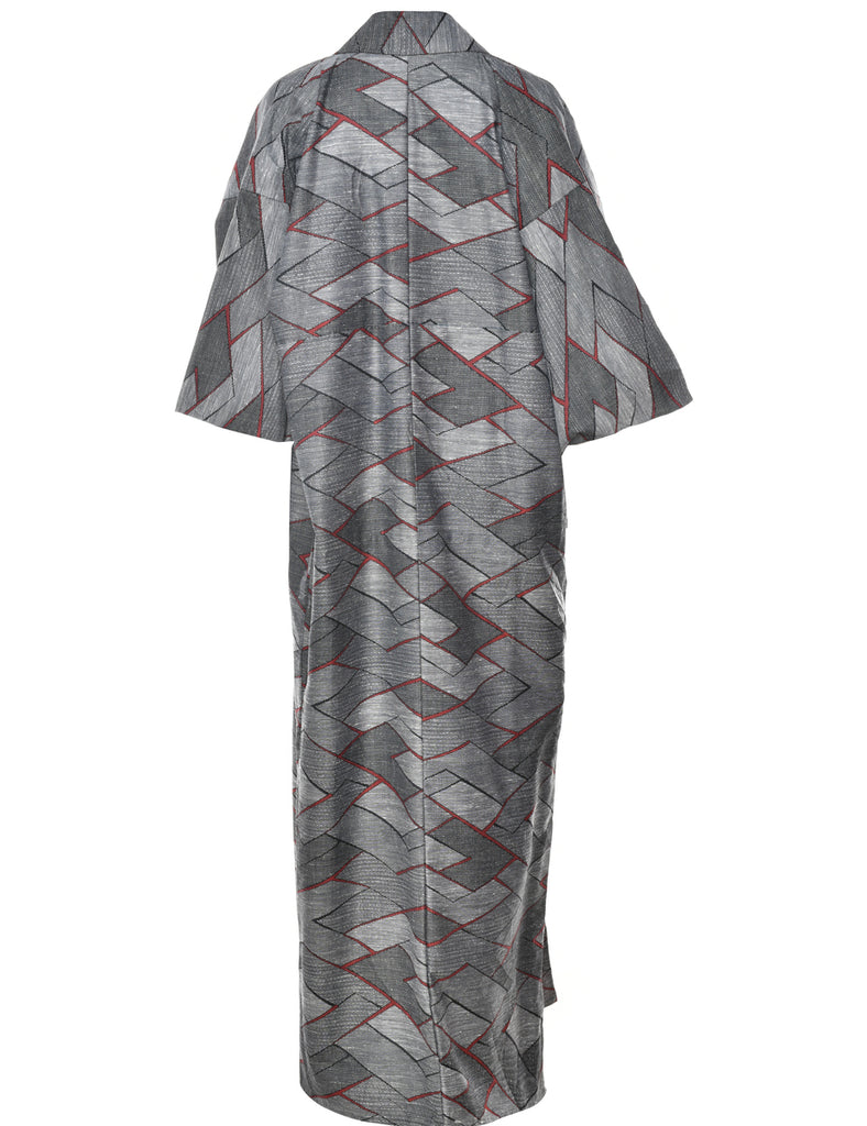 Abstract Print Full Length Kimono - XXL