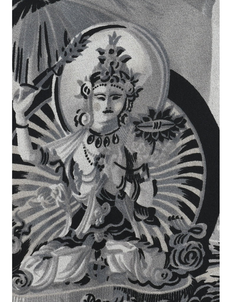 Abstract Print Pencil Skirt - S