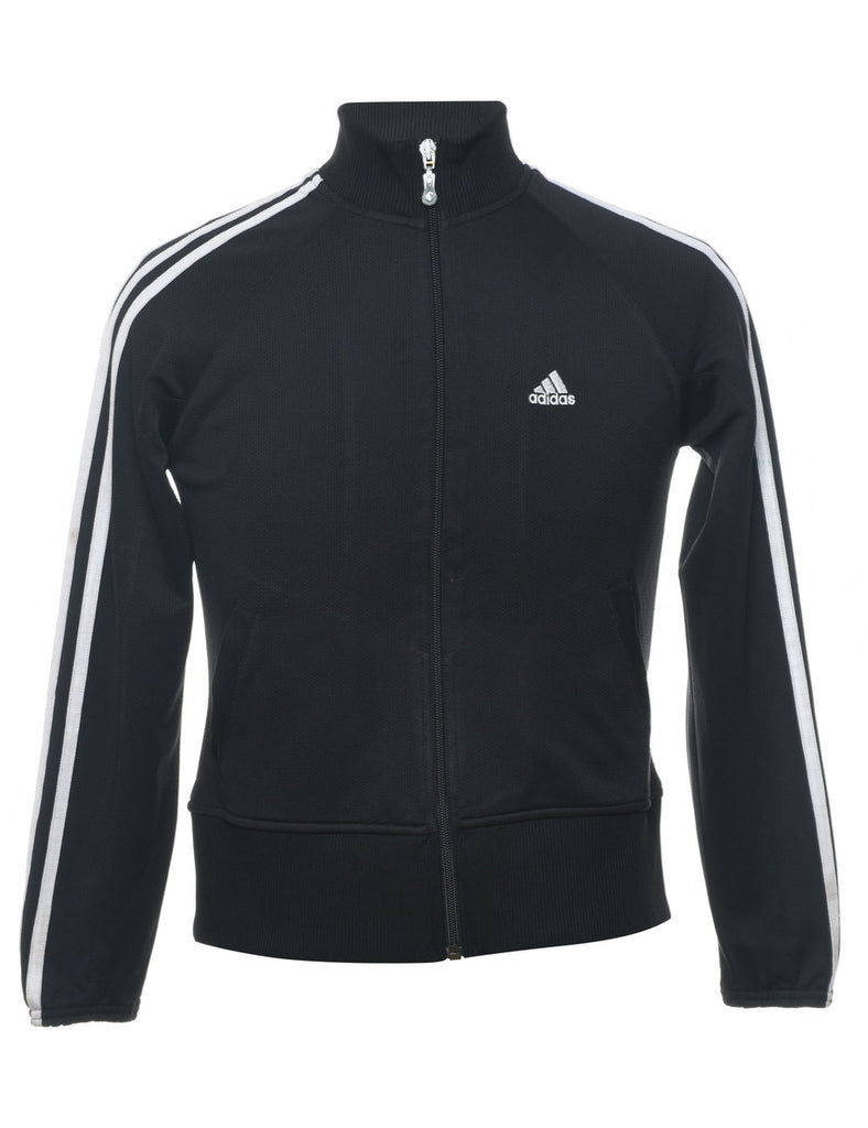 Adidas Black & White Three-Stripe Track Top - M