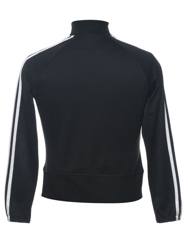 Adidas Black & White Three-Stripe Track Top - M