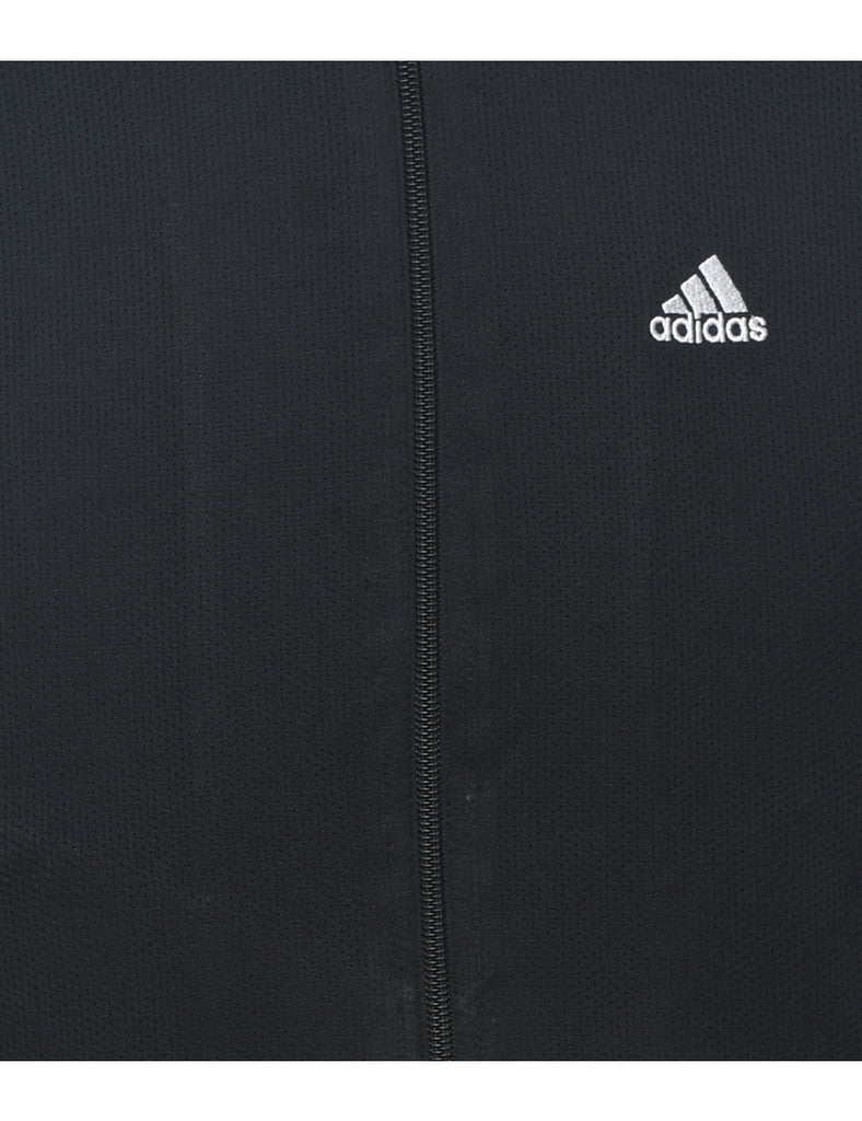 Adidas Black & White Three-Stripe Track Top - M