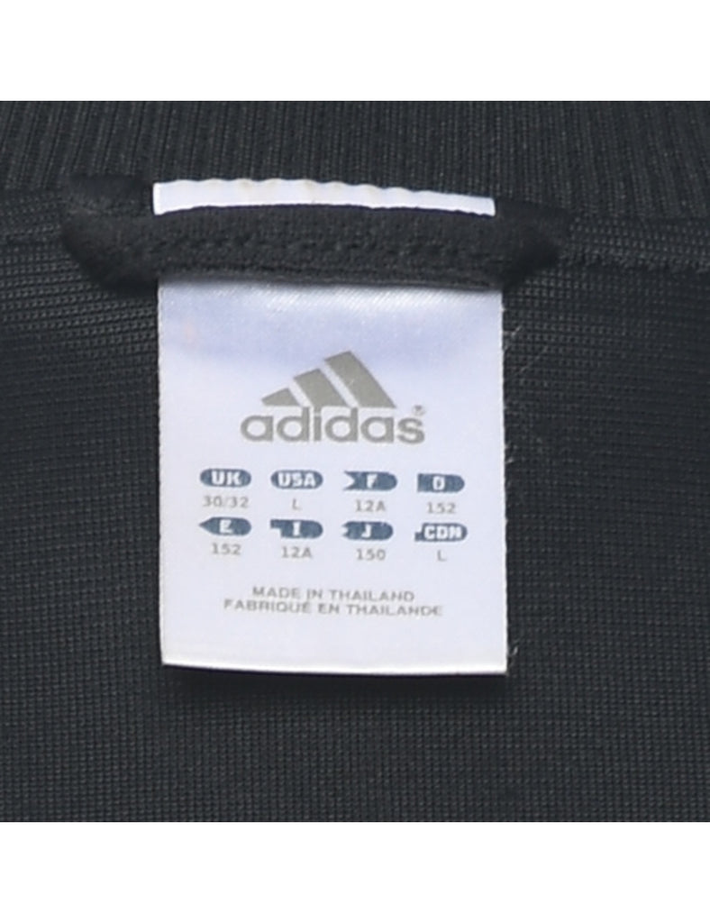 Adidas Black & White Three-Stripe Track Top - M