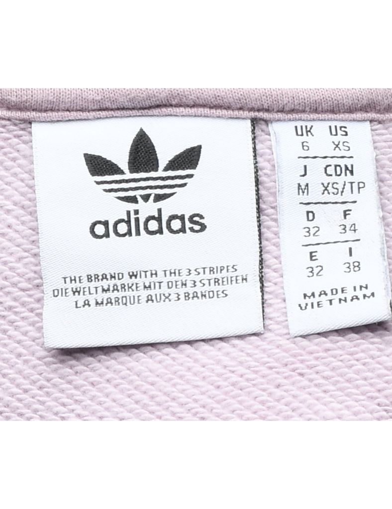 Adidas Lilac & Purple Cropped Sweatshirt - XS