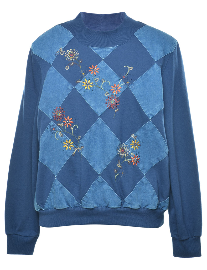 Alfred Dunner Embroidered Patchwork Sweatshirt - L