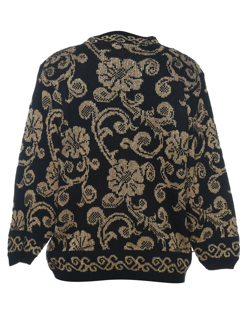 Alfred Dunner Lurex Thread Pattern Floral Jumper - S