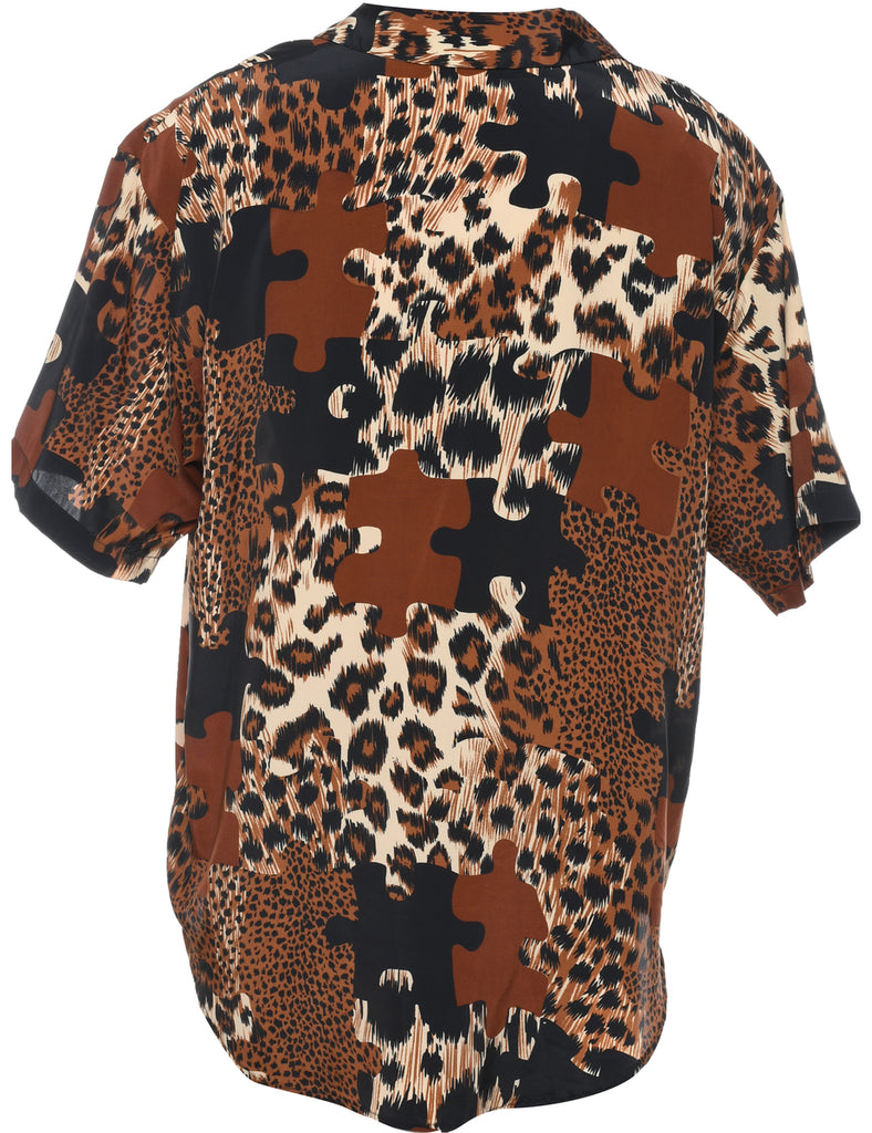 Animal Print Blouse - L
