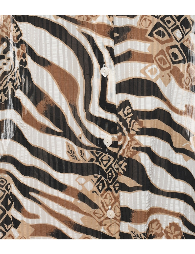 Animal Print Blouse - L