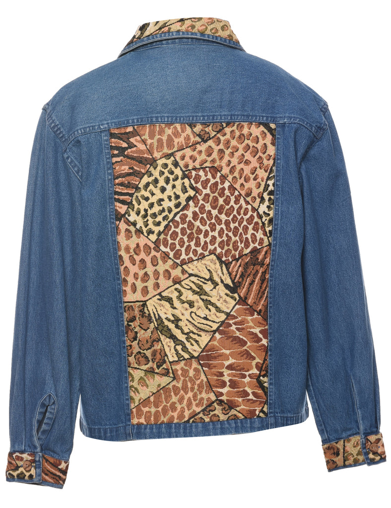 Animal Print Denim Jacket - M