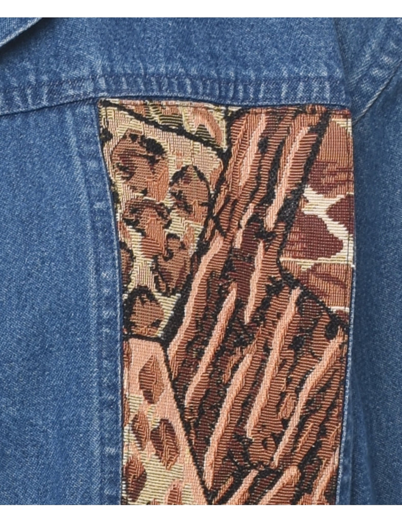 Animal Print Denim Jacket - M
