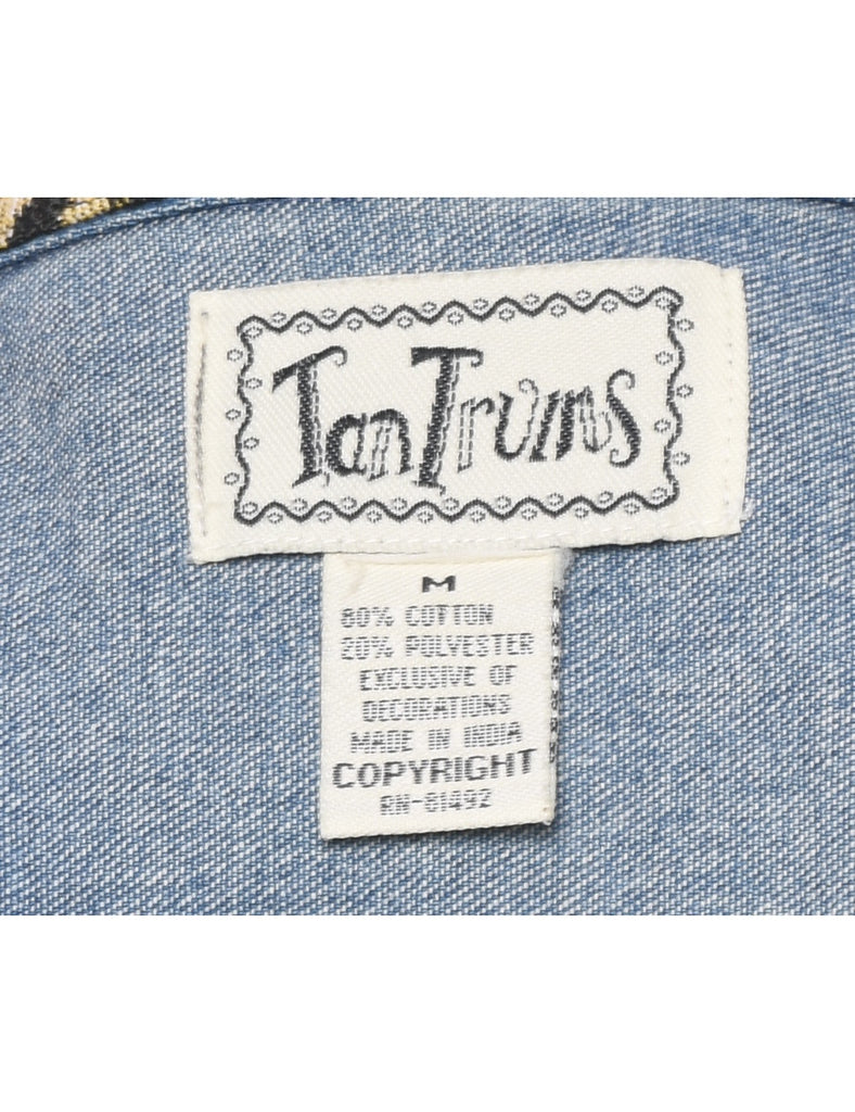 Animal Print Denim Jacket - M