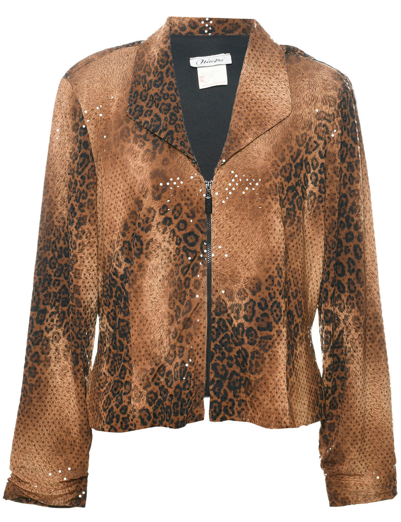 Animal Print Evening Jacket - L