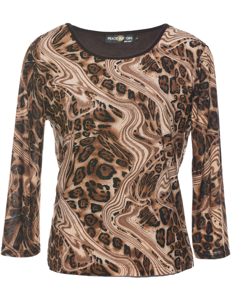 Animal Print Evening Top - L