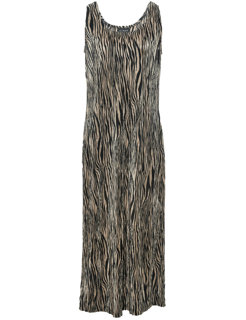 Animal Print Maxi Dress - L