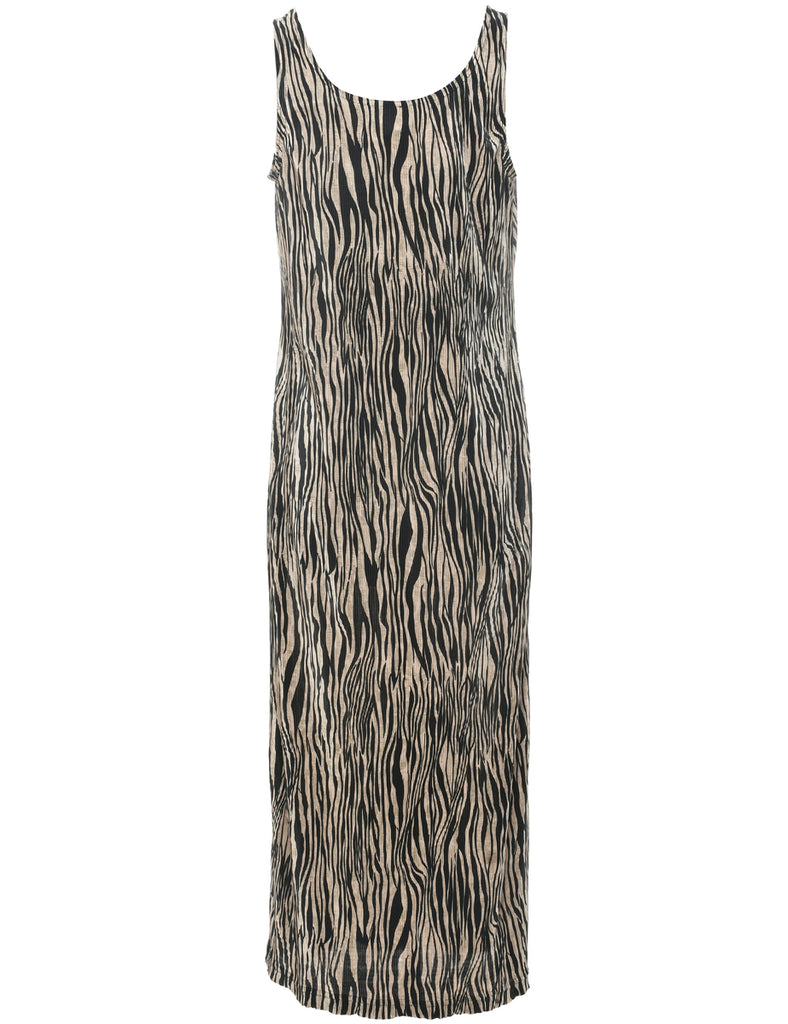 Animal Print Maxi Dress - L