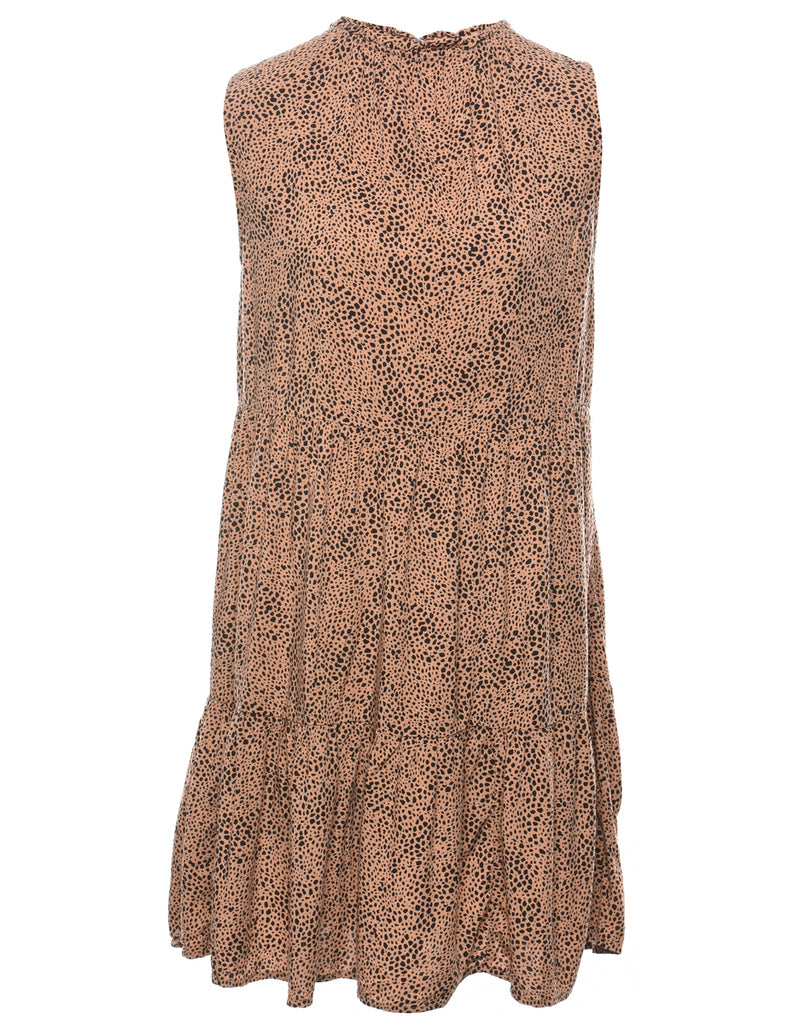 Animal Print Mini Shift Dress - M