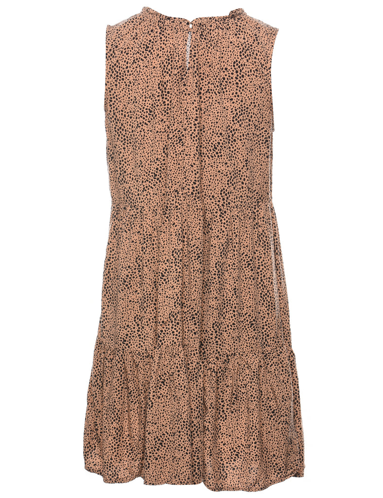 Animal Print Mini Shift Dress - M