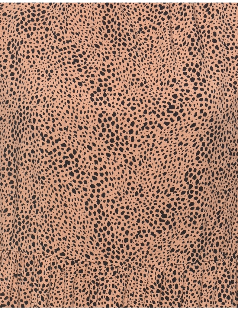 Animal Print Mini Shift Dress - M