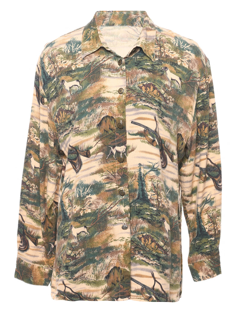 Animal Print Shirt - L