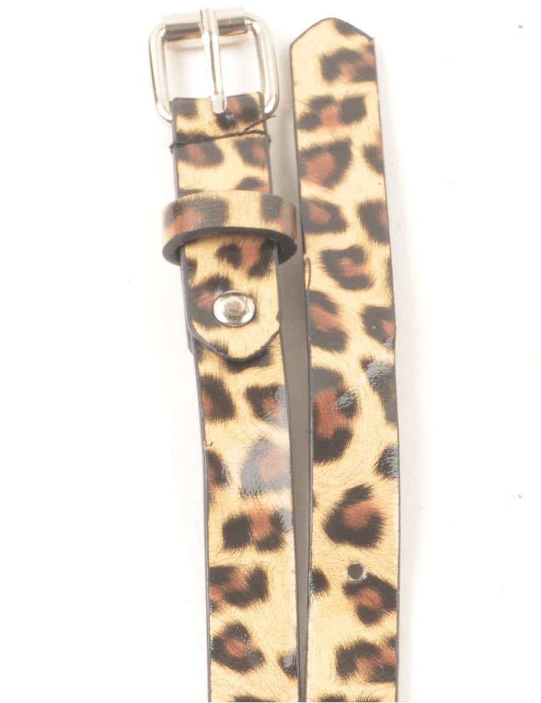 Animal Print Skinny Belt - M